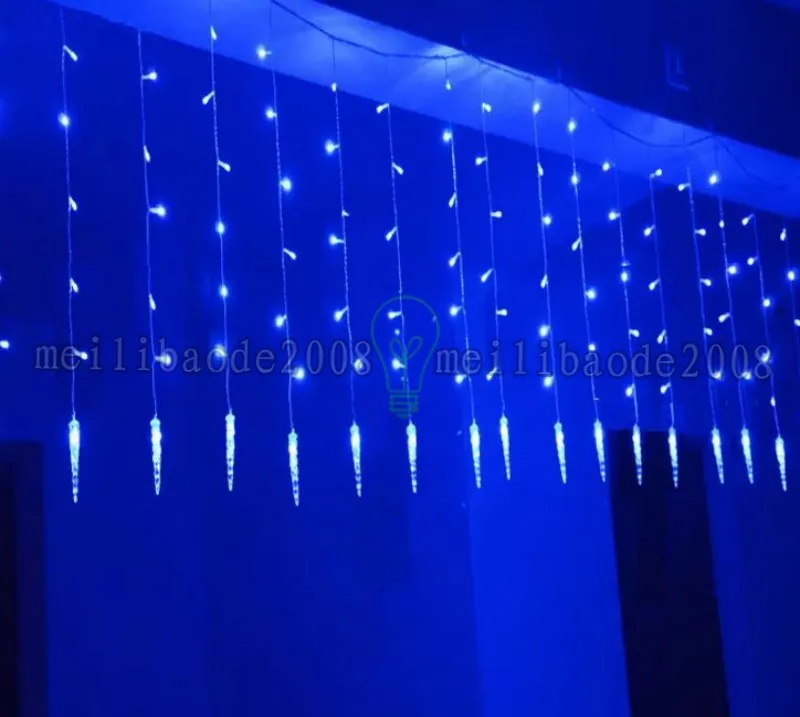 Illuminazione festiva 2M * 0.6M 60LEDs Luce stringa impermeabile Fata ghiacciolo LED String Light String Festival Festa in giardino di Natale MYY