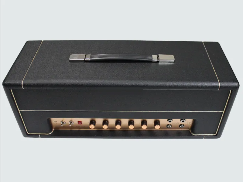 JTM45 50W Vintage-Gehäuse, handverdrahteter Vollröhren-E-Gitarren-Verstärkerkopf in Schwarz mit KT66-Röhren-Musikinstrumenten