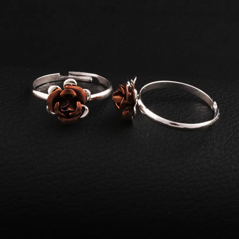 Colorful Little Flower Ring Adjustable Size Fresh Band Rings Jewelry DIY NEW R3088/98