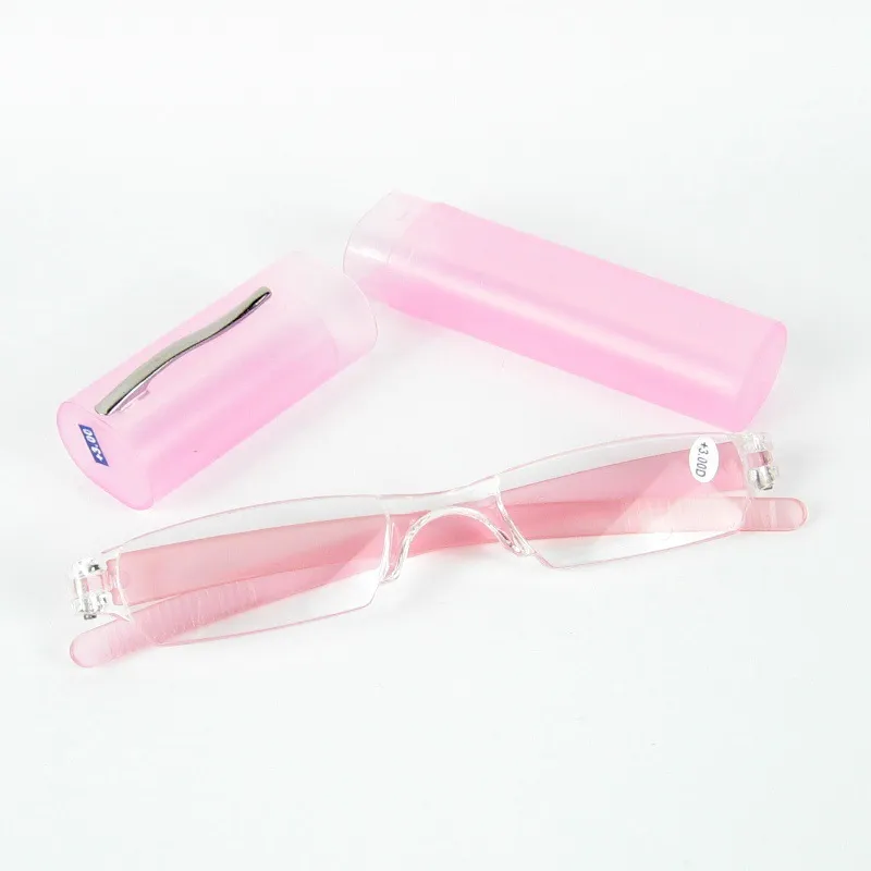 Partihandel Candy Color ReadingGlasses med Muti-Color Alternativ Ny ultra-Light Pen Box Readeglasses +100 --- +400 +50 Steg 6604