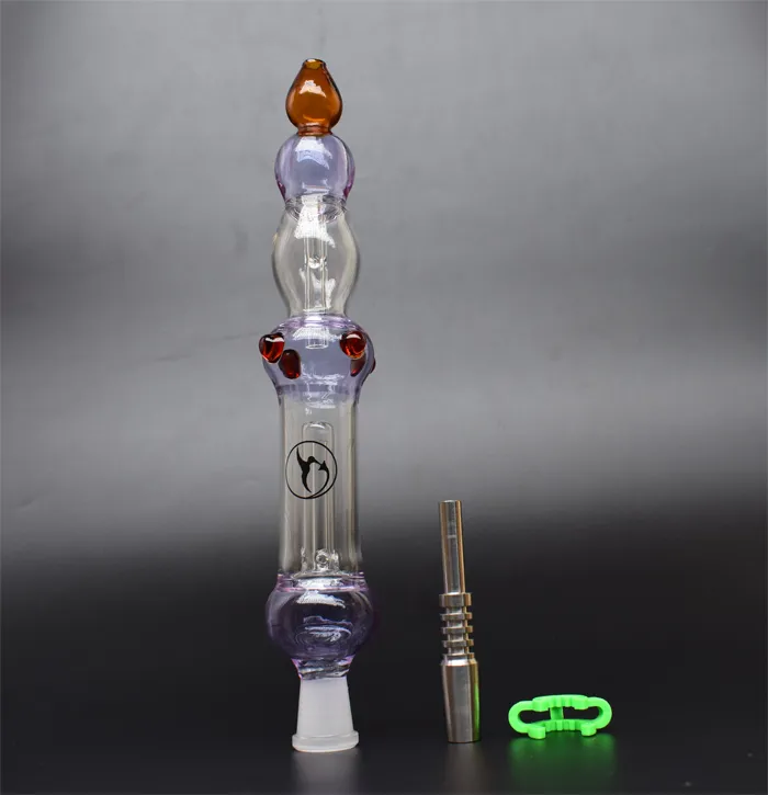 2020 Hot Selling Glass Bongs with Titanium Tip Titanium Nail Nectar Collector Glass Pipe Glass Bongs