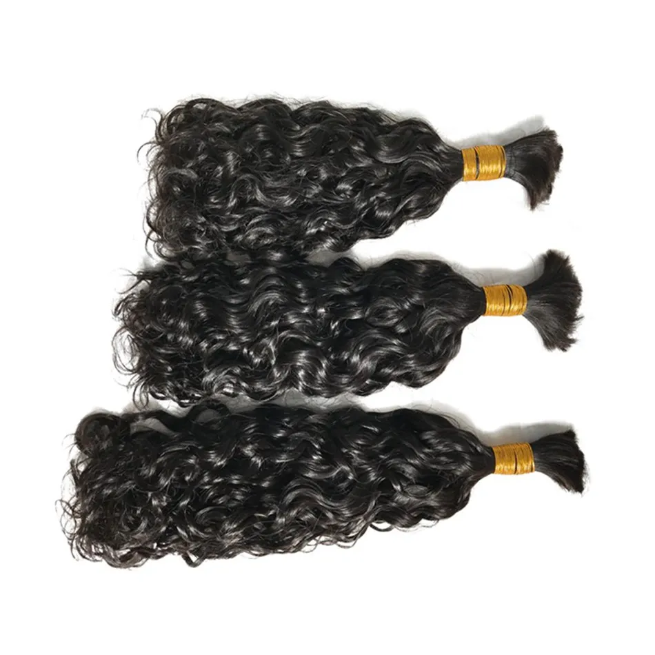 Water Wave Mongolian Hair Weave Human Hair Bulk Can Be Dyed And Bleached Natural Color Bulk Hair No Attachment FDSHINE