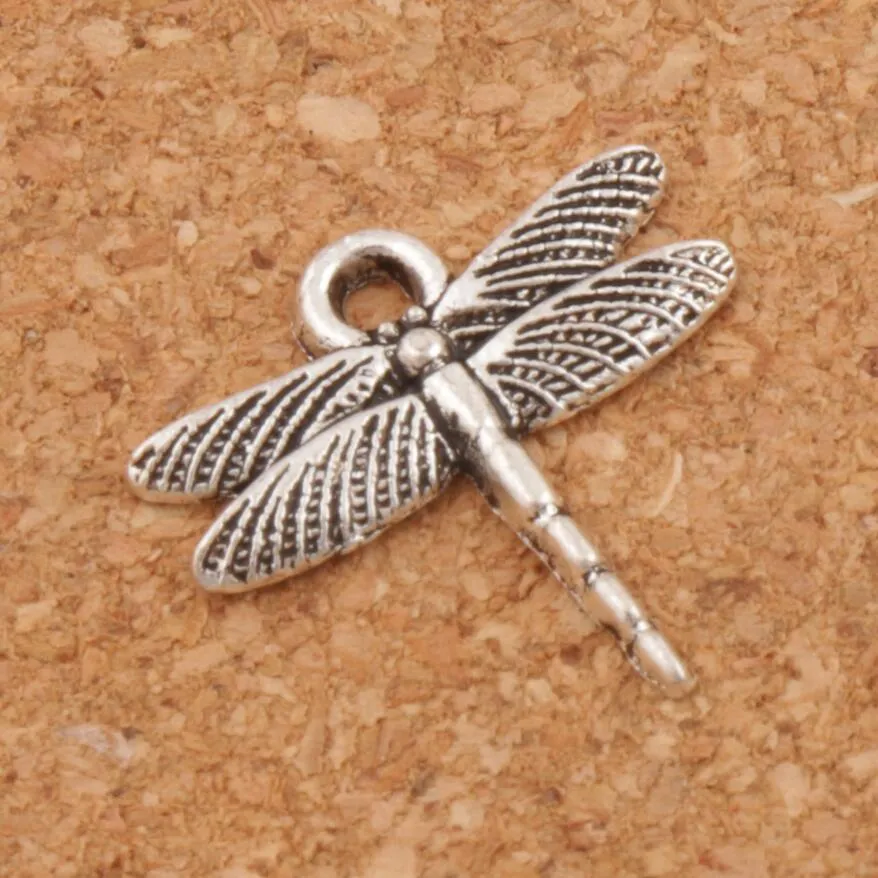 Dünne Tragfläche Flying Dragonfly Charms Anhänger 200 teile / los Tibet Silber Modeschmuck DIY Fit Armbänder Halskette Ohrringe L968 16,6x16,2mm