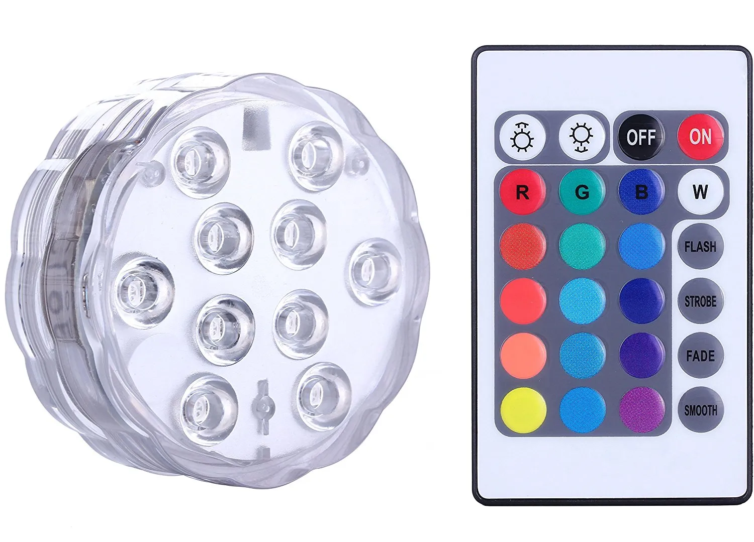 Kit de lumière submersible 5050 smd 10 LED Conception de fleur submersible créant un effet d'éclairage multicolore Décoration de fête d'anniversaire de mariage9098346