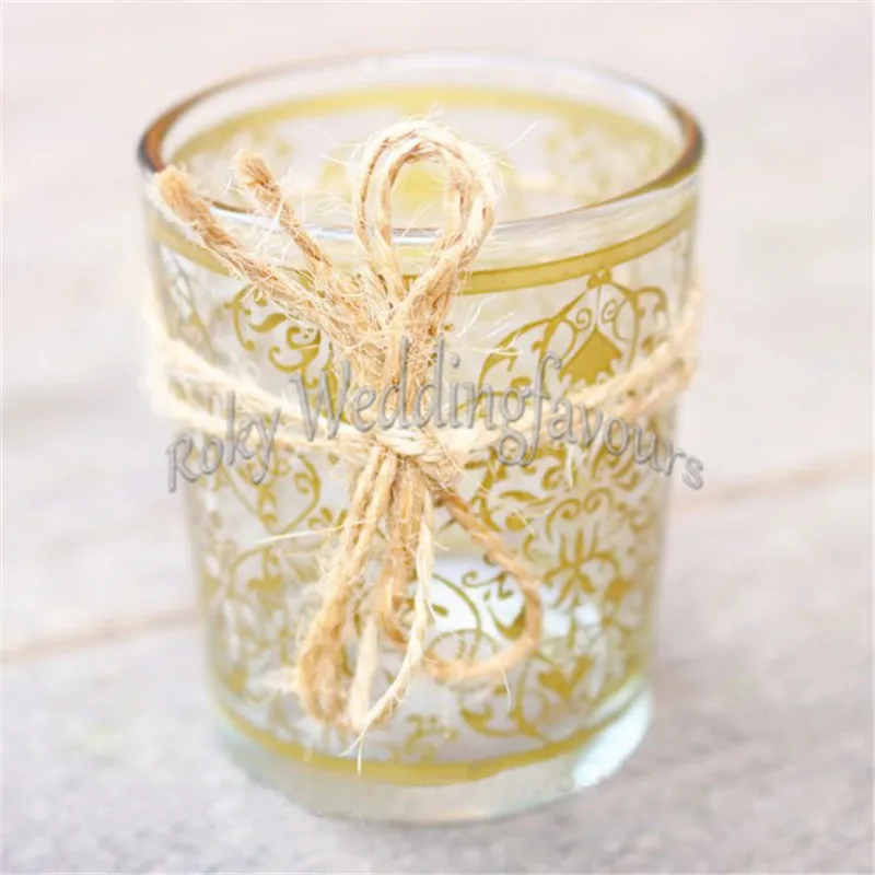 Party Supplies Golden Renaissance Glass Tea Light Holder Candle Holder Glass Cup Wedding Favors Party Table Decors