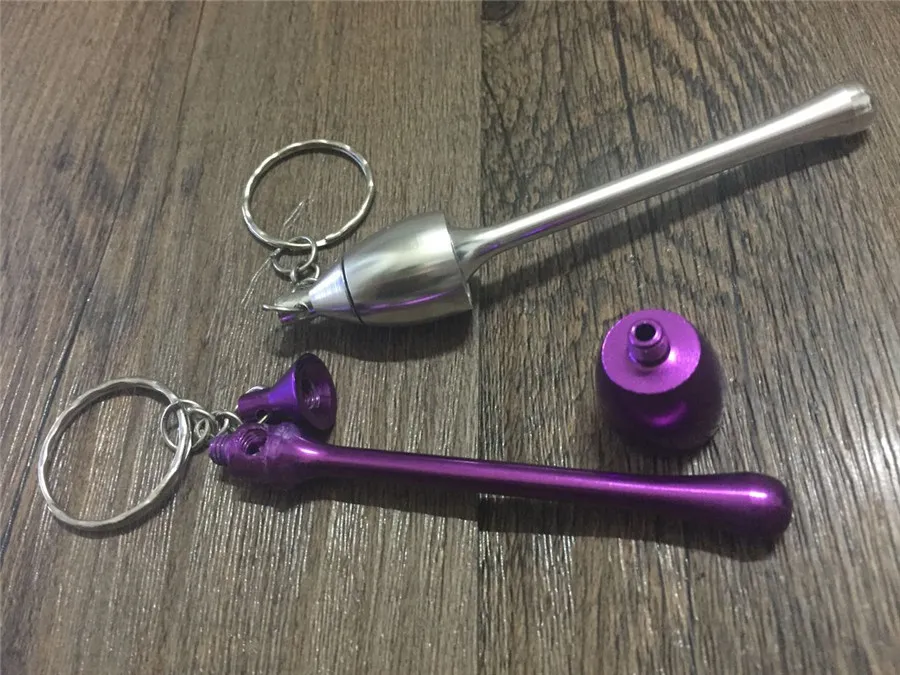 Tabakspijpen Mini Sleutelhanger Mushroom Metalen Tabak Pijp Ultimate Pipe Mini Aluminium Metalen Roken Sleutelhanger Pipe Gift Gemengde Kleuren