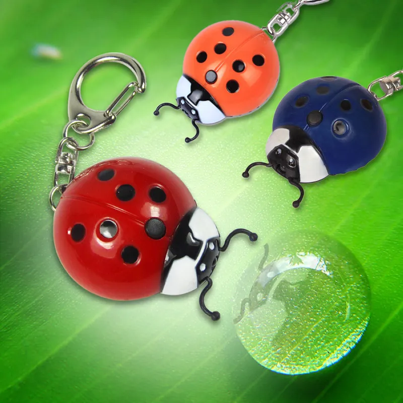 Promotions gift Parkson new electronic LED Ladybird insects Keychain lights Beetle mobile phone Strap