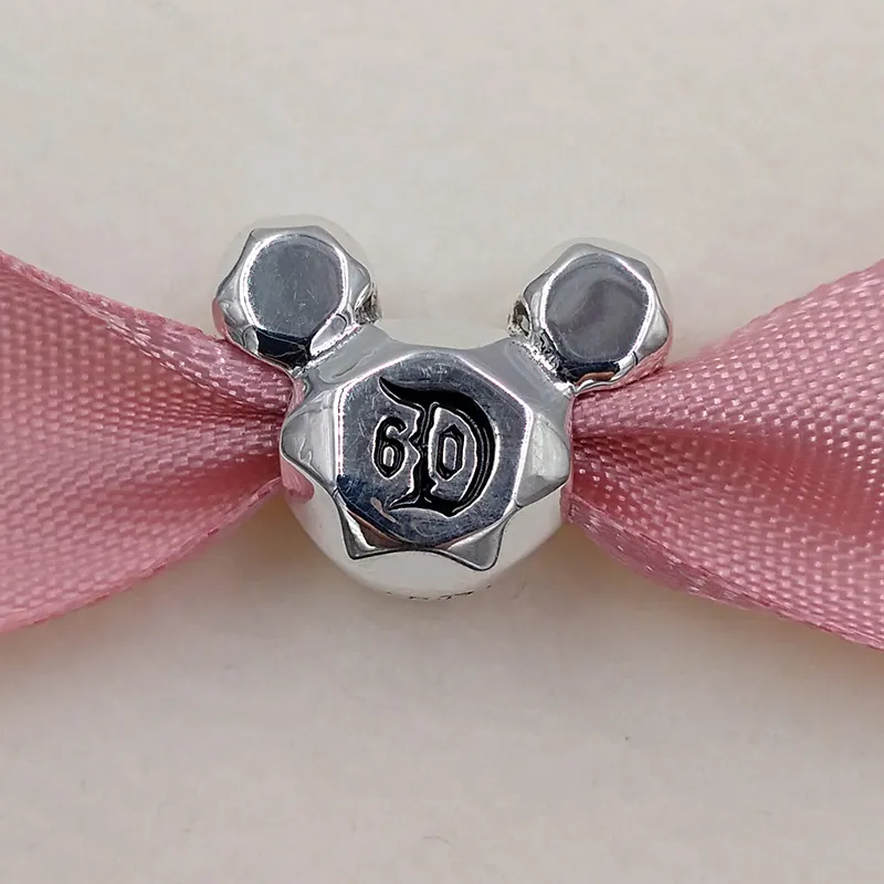 Andy Jewel Authentic 925 Sterling Silver Beads Miky Mouse 60 -årsjubileum Charm Passar europeisk pandora stil smycken armband halsband