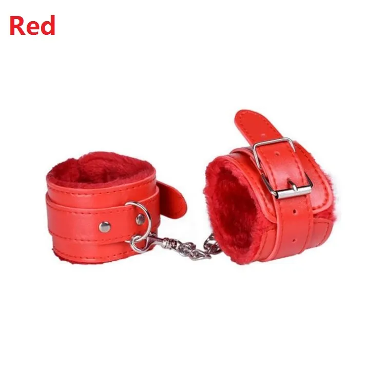 PU Leather Furry Comfortable Handcuffs Restraints Bondage Tools Flirting Tool for Beginners Sex toys for Couple for Women F0020