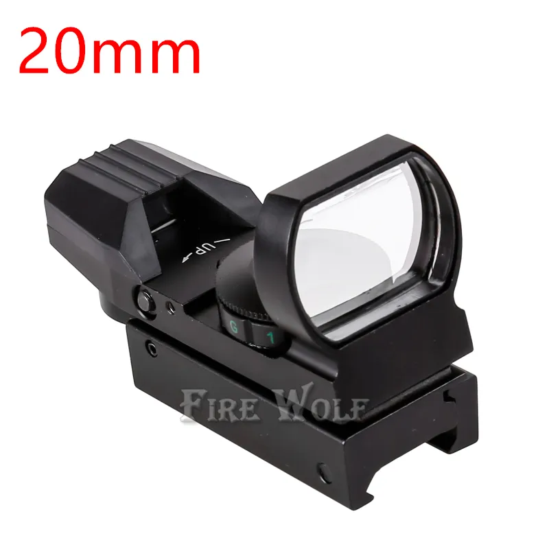 FIRE WOLF Hunting Tactical 20mm or 11mm Holographic 1x22x33 Reflex Red Green Dot Sight Scope for Hunting