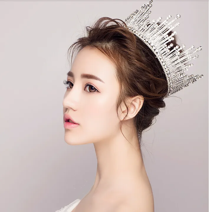 Tiearas Crowns Wedding Bridal Sparkly Rhinestone Crystal 2019 인기있는 New Design Barrettes Water Drop Fairy Crowns9880203