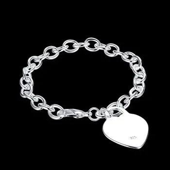 Partihandel - Retail Lägsta pris Julklapp, Gratis frakt, Ny 925 Silver Fashion Bracelet B268