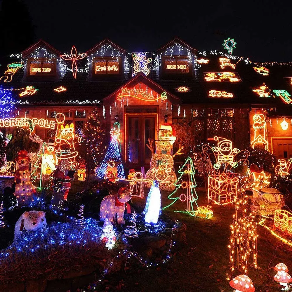 LED-Lichterketten, Solarlichter, Weihnachtsbeleuchtung, 21,9 m für Außen-, Rasen-, Landschafts- und Lichterkettenbeleuchtung