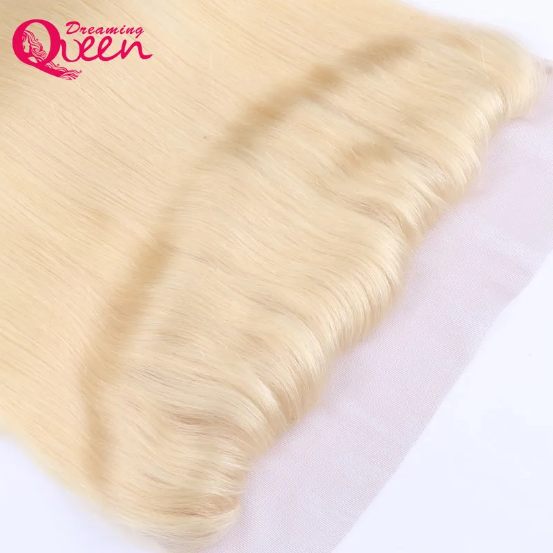 Straight Hair 613 Blonde Color Lace Frontal Closure Ombre Brazilian Virgin Human Hair 13X4 Ear to Ear Frontal With Baby Hair Pre-plucked