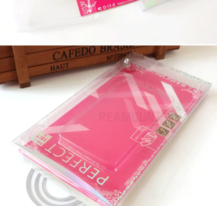 Groothandel Pakket PVC Plastic Retail Packaging Box met Inner Insert voor iPhone 7 6 Beschermende mobiele telefoon lederen tas