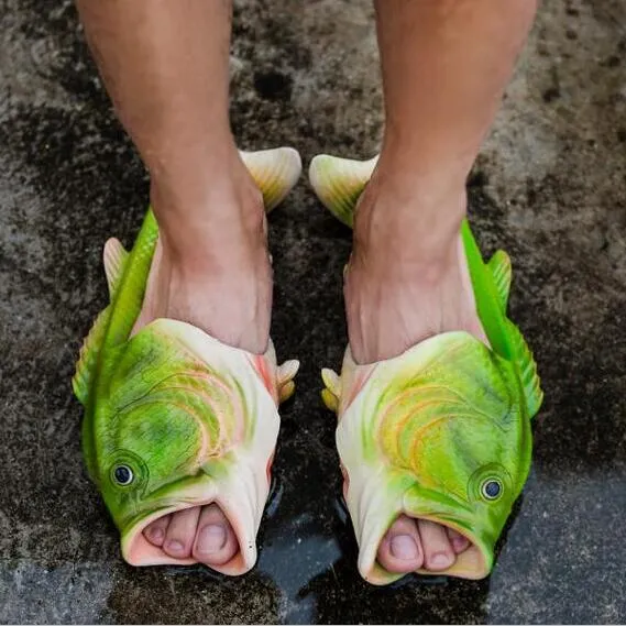 2017 Pantofole di pesce creative fatte a mano Sandali bassi da uomo EVR  Scarpe da spiaggia antiscivolo Sandali da uomo di personalità