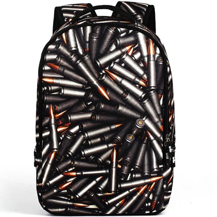 Black Bullet Backpack Sprayground Model Daypack Rock Schoolbag Benjamin