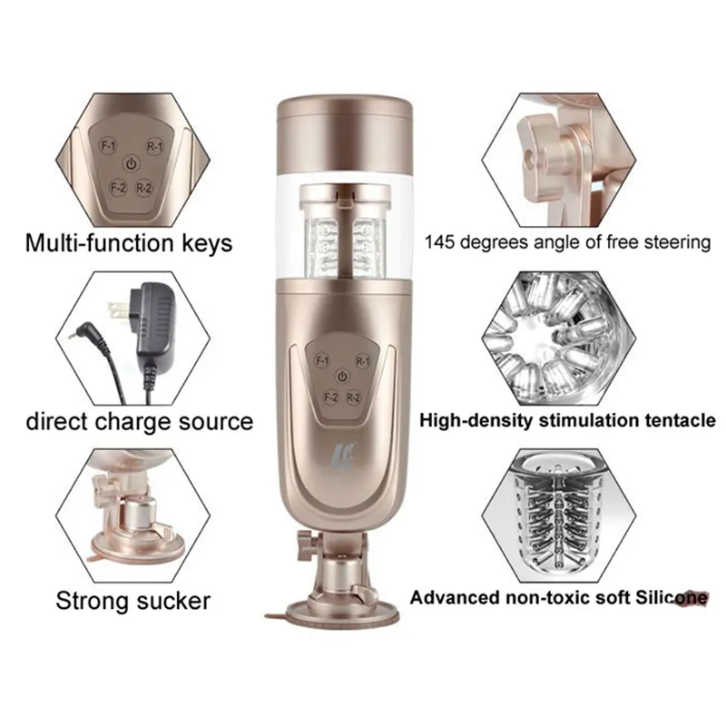 Easy Love Telescopic Lover Electric Automatic Sex Machine Rotating Retractable Male Masturbators Hands Sex Toys for Men2463609