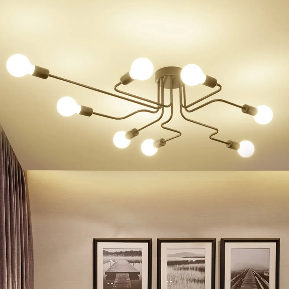 Creatieve persoonlijkheid ijzer woonkamer plafondlamp retro slaapkamer spin plafondlamp moderne eenvoudige Nordic American Corridor plafondlichten