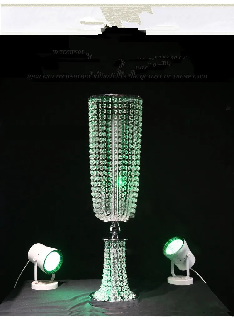 luxury crystal beaded wedding aisle pillar for wedding decoration