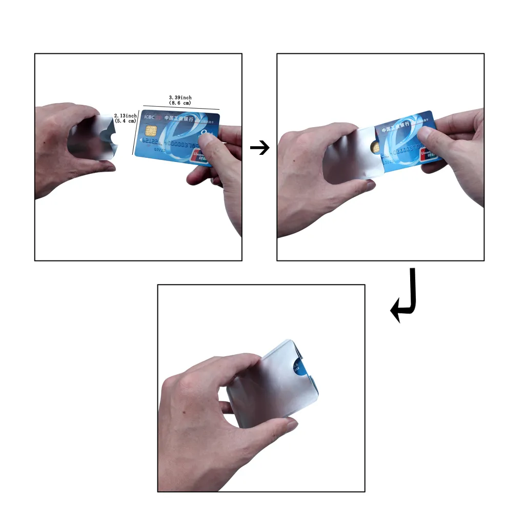 Folha de alumínio Cartão De Segurança Escudo De Cartão De Crédito RFID Proteção Anti-Roubo de Segurança Mangas Protetor Escudo Cartão de Segurança À Prova D 'Água