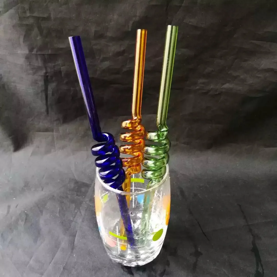 Accessori bong in vetro con pipetta multi-spirale a colori, accessori bong in vetro all'ingrosso, narghilè in vetro, fumo di pipa ad acqua spedizione gratuita