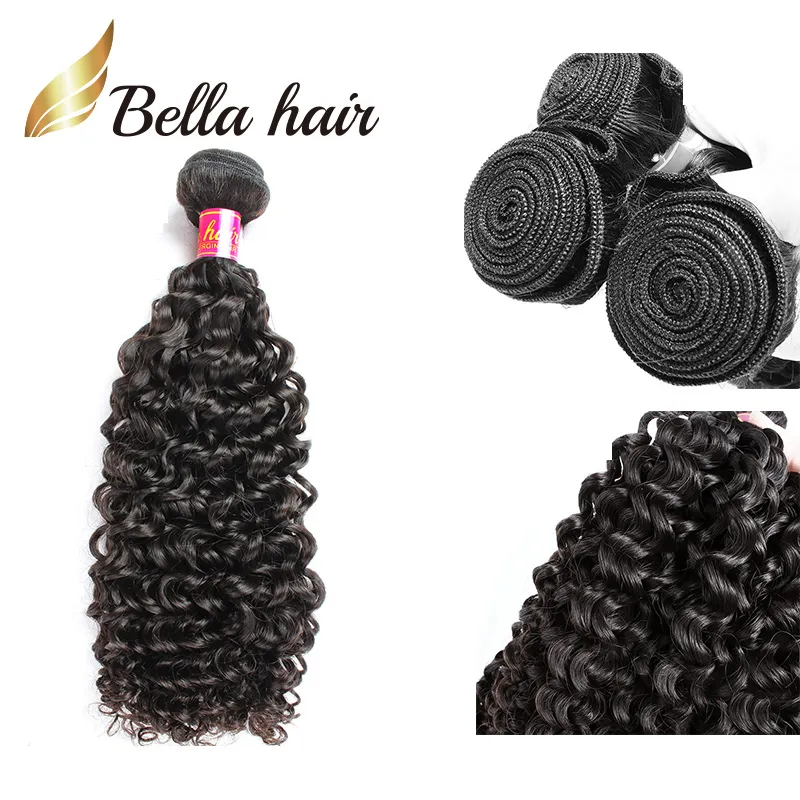 11a Wysokiej jakości Virgin Hair Curly wiązki splatają nieprzetworzone 100% rozszerzenia ludzkich włosów fala od młodego dawcy naturalna czerń