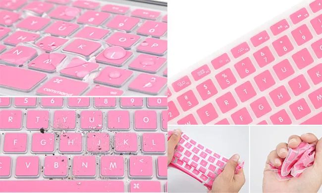 Laptop Soft Silicone Colorful KeyBoard Case Protector Cover Skin For MacBook Pro Air Retina 11 12 13 15 17 Waterproof Dustproof retail box