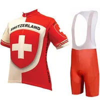2024 Suisse World Cycling Jersey 19D Pad Bike Shorts Set Respirant Vêtements de vélo de montagne Séchage rapide Vélo Maillot Culotte