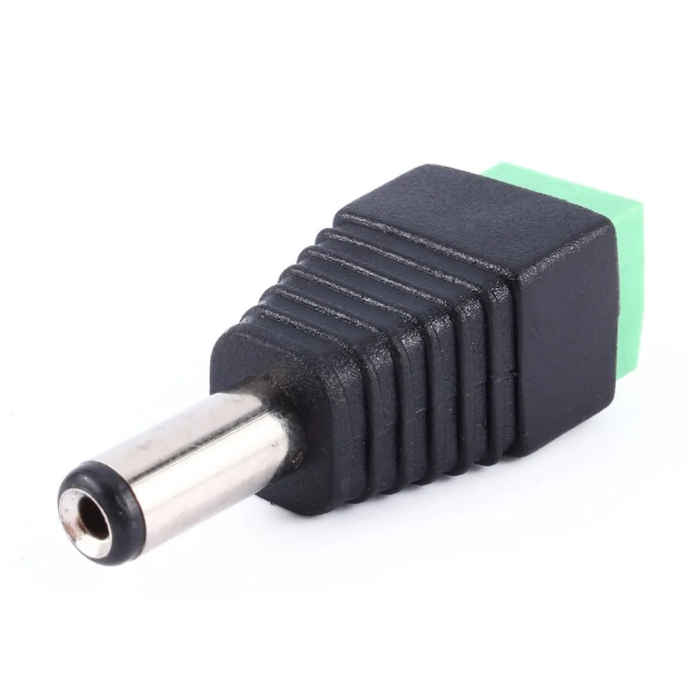 Freeshipping 10 stks / partij 2.1 x 5.5mm DC Power Mannelijke Plug Jack-adapter Adaptador Connector Plug voor CCTV LED-licht