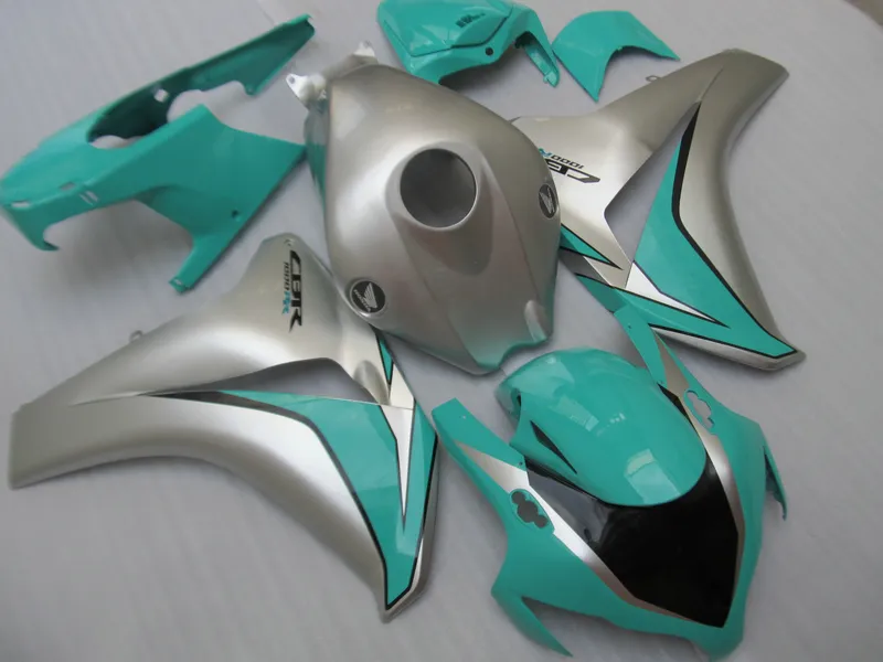 Kit de carenagem de plástico de moldagem por injeção para HONDA CBR1000RR 2008-2011 prata verde carenagens set CBR1000RR 08 09 10 11 OT05