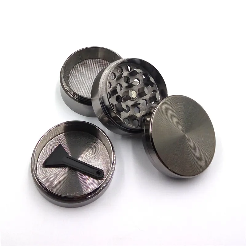 NEW Pepper Grinders Metal Herb Grinder 40 * 36mm 4 Layer Hand Muller Tobacco Grinder Zink Alloy CNC Tänder Slipmaskiner 6 Färger Display Box MK0173