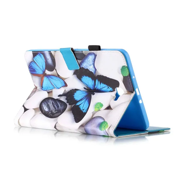 Mélange de couleurs papillon hibou PU cuir support portefeuille fentes pour cartes à rabat couvre étui pour Samsung Galaxy Tab T280 T230 T550 T560 T580