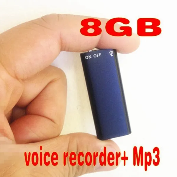 Global Ultra Small Mini HD Recording Pen U Disk Recording DictAfone 8GB Digital Audio Röstinspelare 13 timmar med MP3-spelare