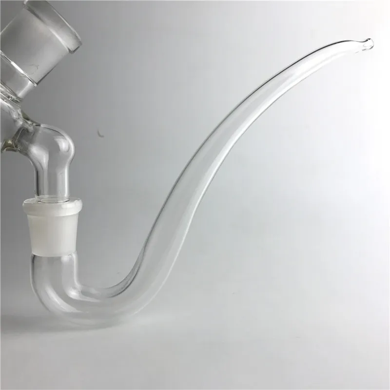 Adaptador de gancho de vidro J Bongos de água Coletor de cinzas Acessórios para bricolage 14 mm 18 mm Fêmea Pirex transparente grosso Tubos curvos de palha de vidro