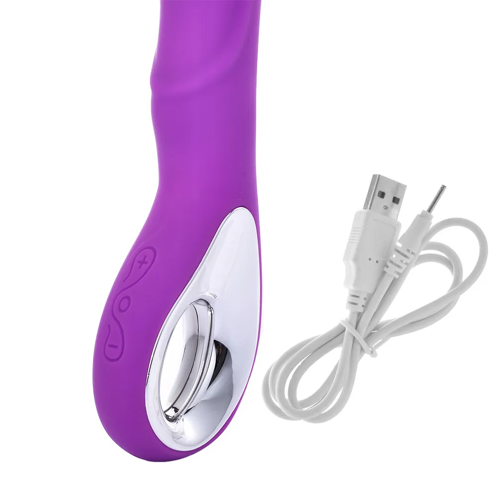 Oral Clit Vibratörler, USB Şarj Edilebilir AV Sihirli Değnek Masaj 10 Hız G-spot Vibratör Kadınlar için Seks Oyuncakları Pembe / Mor