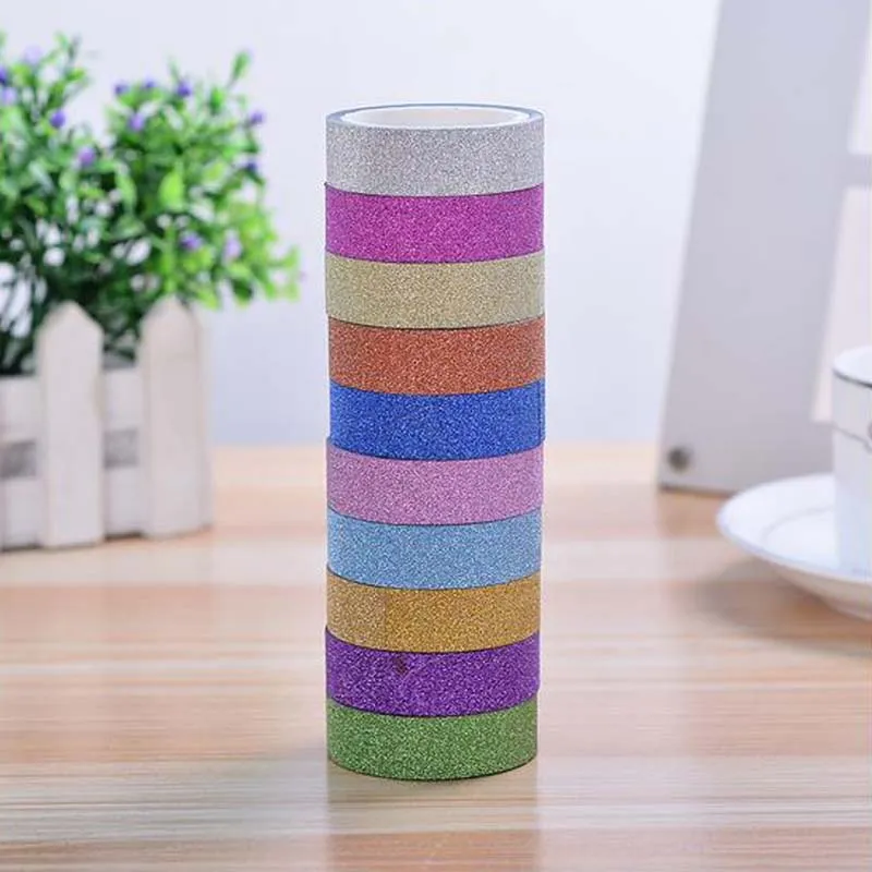 2018 new 5M DIY Self-adhesive Glitter Paper Tape Sticker Wedding Birthday Festival Decoration Home Decor 