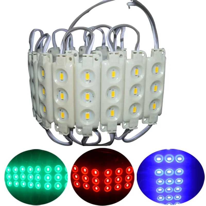 Su geçirmez aydınlatma Kalıp döküm Enjeksiyon ABS Plastik 5730 SMD Led Modülleri 3Leds Yüksek Lümen Led Arka ışıklar dize Kanal Mektupları Tabela