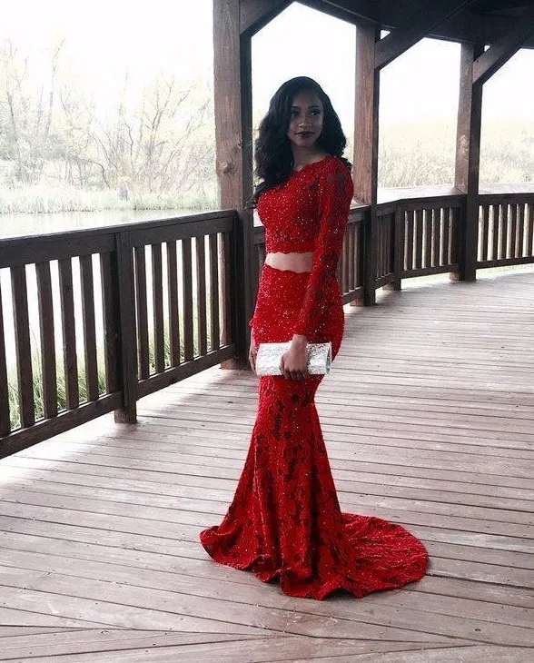 open lace back dress Black One Shoulder Long Sleeve Lace Satin Prom Dresses ,PD00202 –  AlineBridal