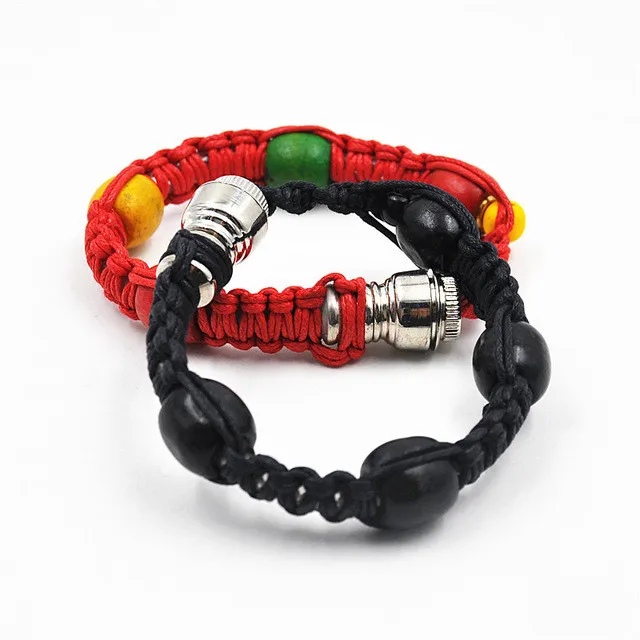 Portable Metal Bead Bracelet Smoking Pipe Jamaica Rasta Wristband Pipes Retail MenWomen Cool Gifts Knot Rope Smoking acc1677071