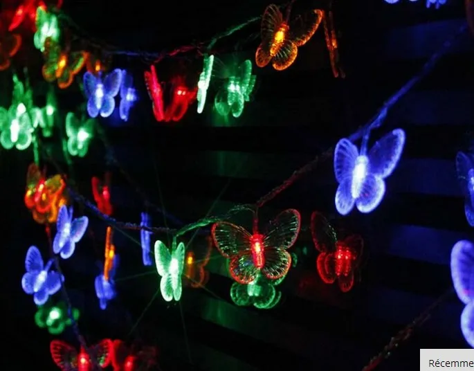 10 M 50 Led Papillon LED Chaîne Lumières AC110V / 220V Extérieur et Intérieur Noël Vacances Décoration De Noël Lumières