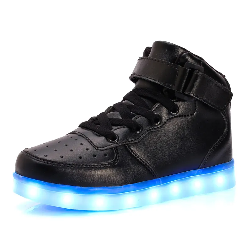 es carga USB led zapatos luminosos hombres/mujeres botas cuero impermeable brillante zapatillas iluminadas para adultos