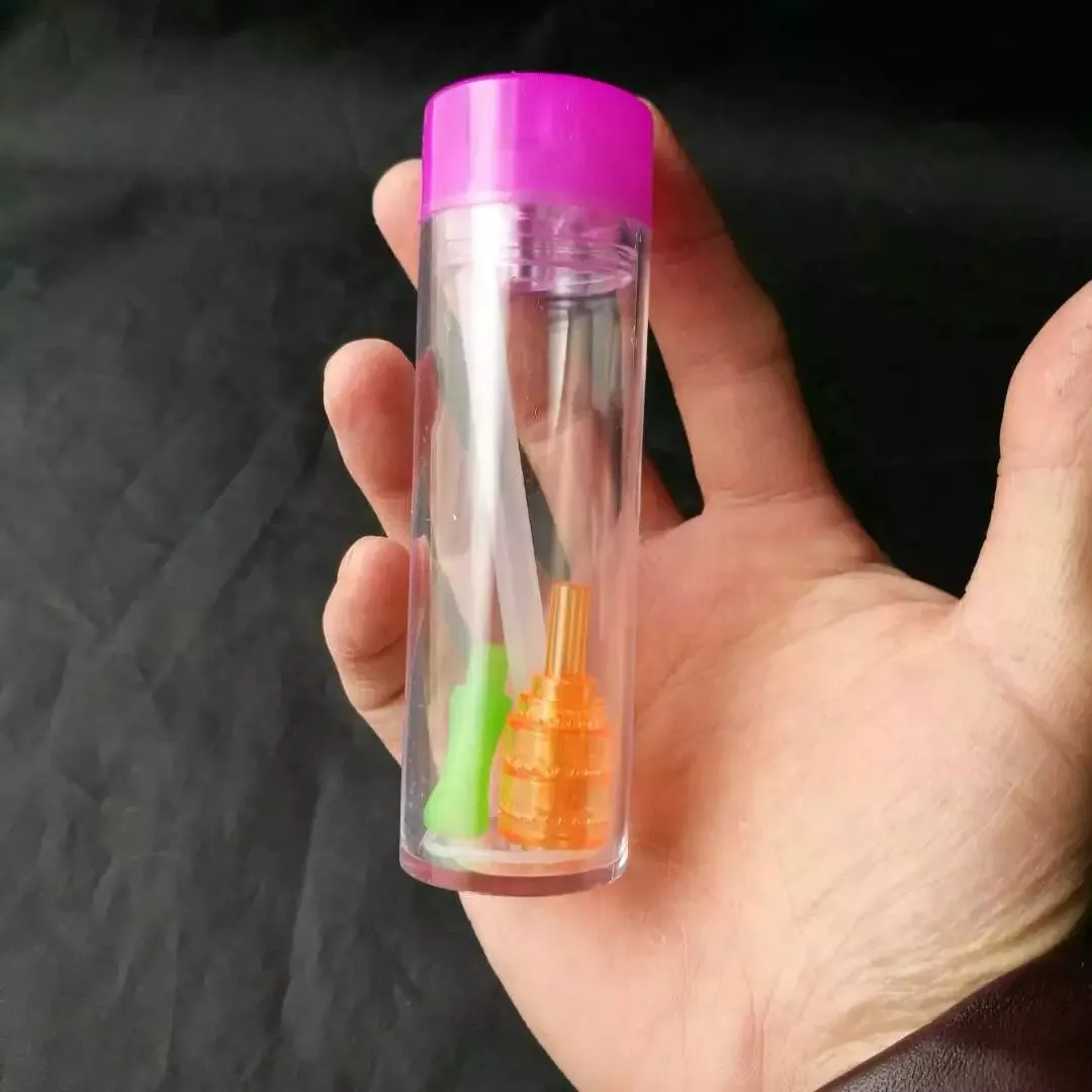 Mini tubo dell'acqua in acrilico rosso rosa inviare accessori, tubi dell'acqua bong in vetro narghilè due funzioni bong in vetro piattaforme petrolifere
