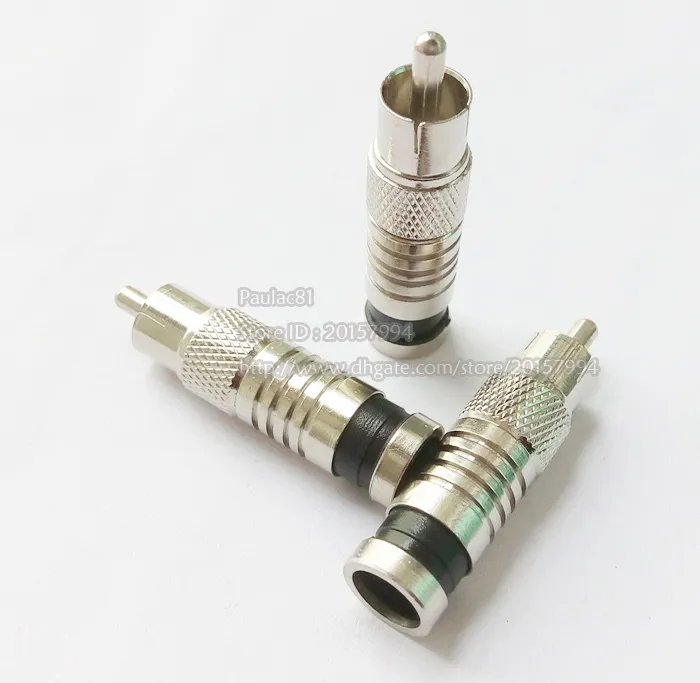 RG6 RCA Mannelijke Compression Adapter Connectors voor CCTV-kabelvideo Audiokabel Draad / 