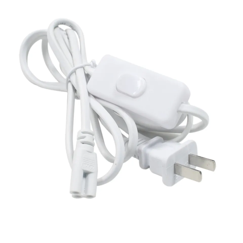 Cabo conector T5 T8 2 pés 3 pés 4 pés 5 pés 6 pés Interruptor de cabo de extensão para cabo de alimentação de tubo LED integrado com plugue americano branco 3 pinos cords1505931