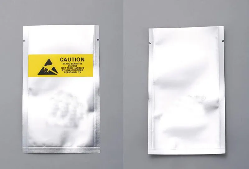 taille différente 17 * 10cm Composants électroniques batteries sacs d'emballage en plastique antistatique sac en plastique avec étiquette jaune pour câble flexible