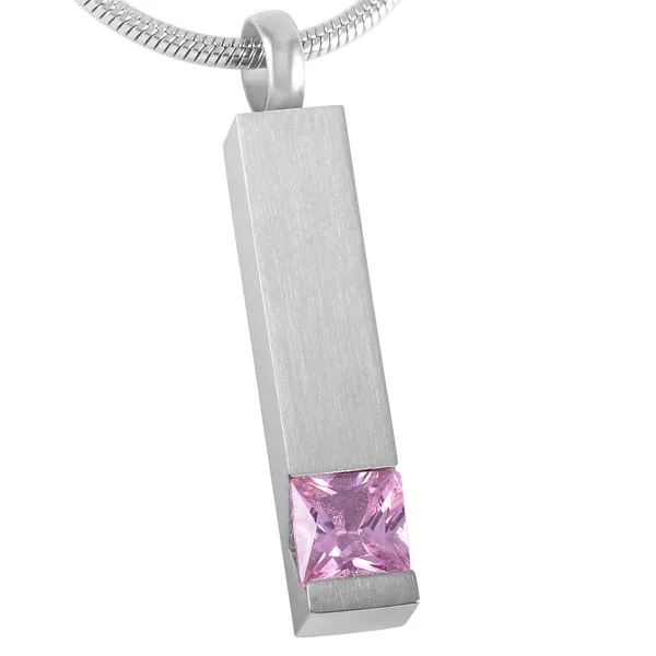 IJD8094 Cylinder Högpolsk rostfritt stål Kremering Pendant Halsband Crystal Ashes Keepsake Urn Necklace Memory Funeral Jewelry277W