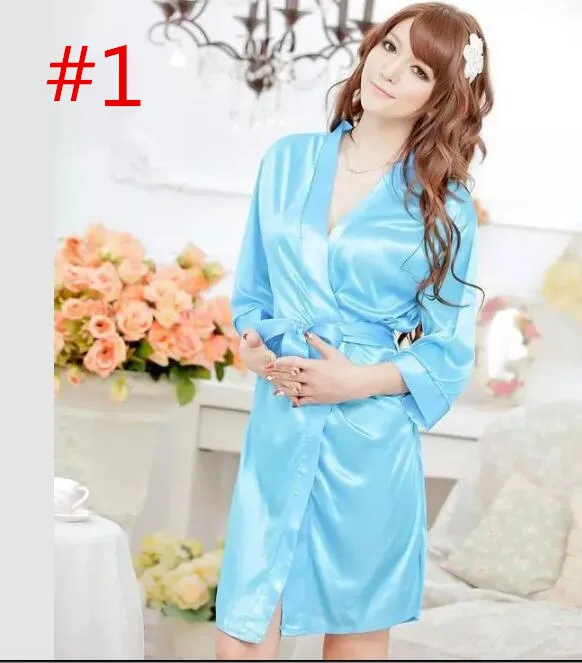 Dressing Gowns Sexiga Kvinnor Satin Lace Robe Sleepwear Underkläder Nightdress G-String Pyjamas 150pcs