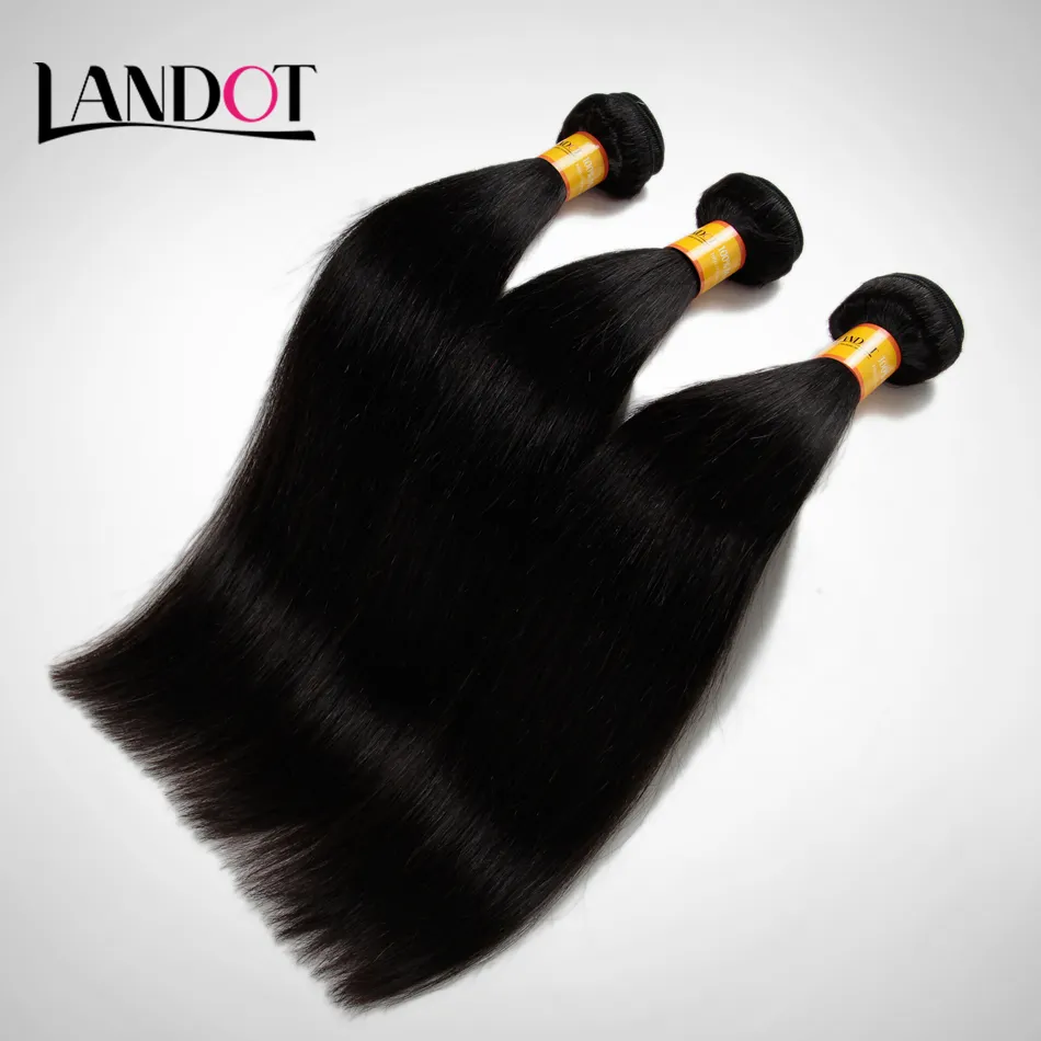 Brasilianska Virgin Human Hair Weave Bundlar Obehandlat 7a Billiga Peruanska Malaysiska Indiska Kambodjanska Straight Remy Hair Extensions 3/4 / 