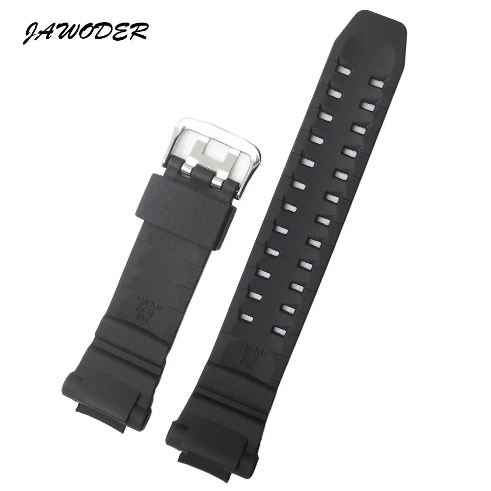 Jawoder Watchband 26 mm czarny silikonowy gumowy pasek opaski dla GW-3500B G-1200B G-1250B GW-3000B GW-2000 Sports Watch Straps317e